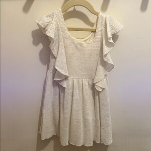 Zara Charming Cream Kids Dress with Ruffle Sleeves